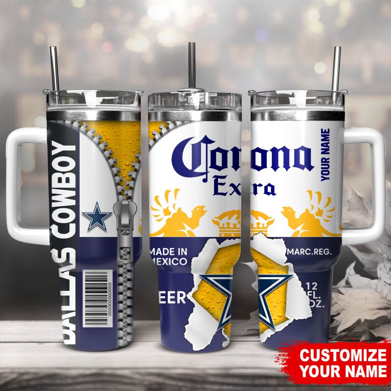 Dallas Cowboys NFL Corona Extra Custom Stanley Cup 40 oz 30 oz Tumbler With Handle | StormMerch