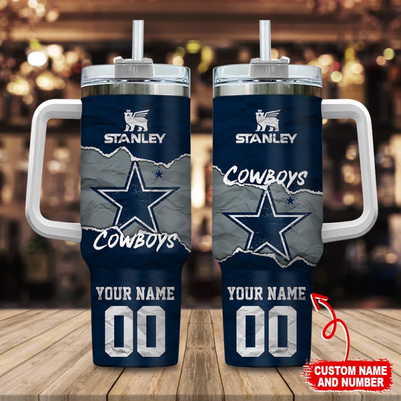 Dallas Cowboys NFL Custom Stanley Cup 40 oz 30 oz Tumbler With Handle | StormMerch