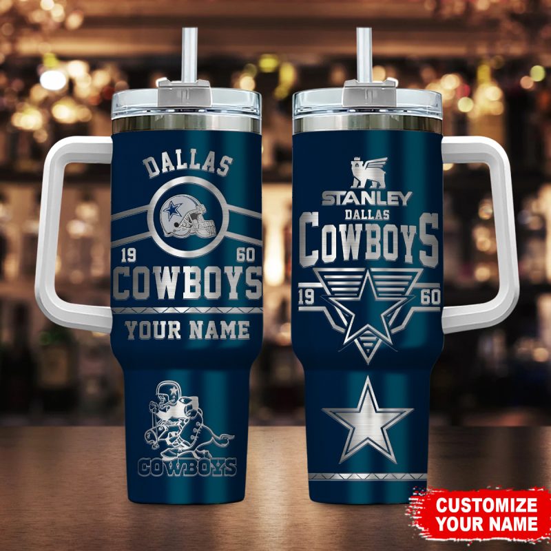 Dallas Cowboys NFL Custom Stanley Cup 40 oz 30 oz Tumbler With Handle | StormMerch