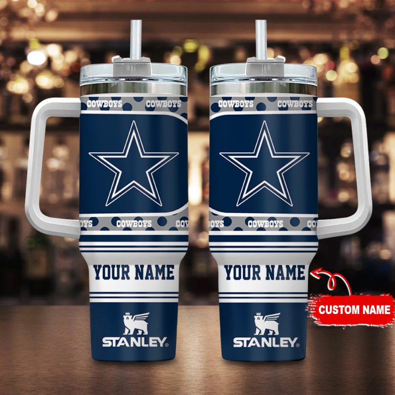 Dallas Cowboys NFL Custom Stanley Cup 40 oz 30 oz Tumbler With Handle | StormMerch