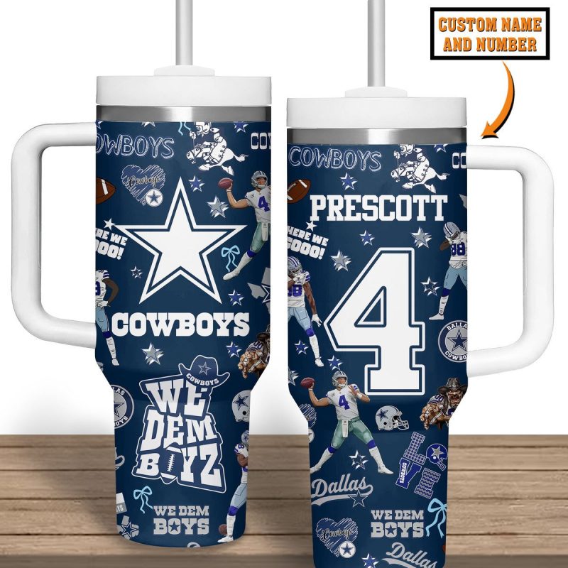 Dallas Cowboys NFL Custom Stanley Cup 40 oz 30 oz Tumbler With Handle | StormMerch