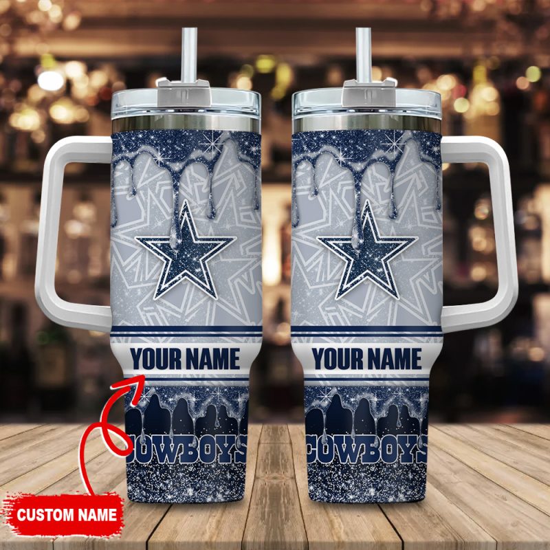 Dallas Cowboys NFL Glitter Custom Stanley Cup 40 oz 30 oz Tumbler With Handle | StormMerch