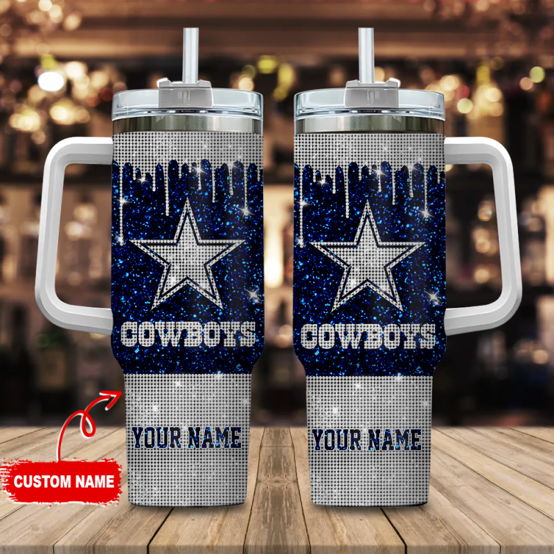 Dallas Cowboys NFL Glitter Custom Stanley Cup 40 oz 30 oz Tumbler With Handle | StormMerch