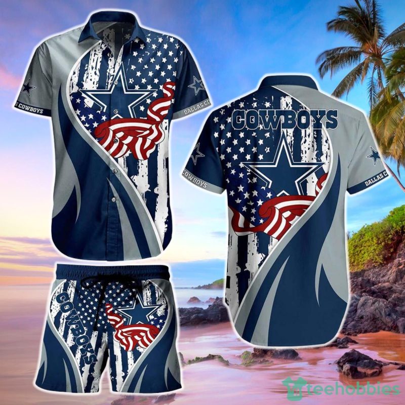 Dallas Cowboys NFL Hawaiian Shirt Vintage US Flag Graphic Summer Gift For Men Women Fan NFL