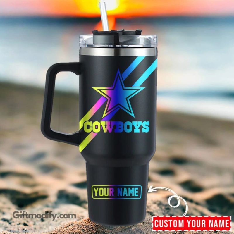 Dallas Cowboys NFL Hologram Logo Custom Stanley Cup 40 oz 30 oz Tumbler With Handle | StormMerch