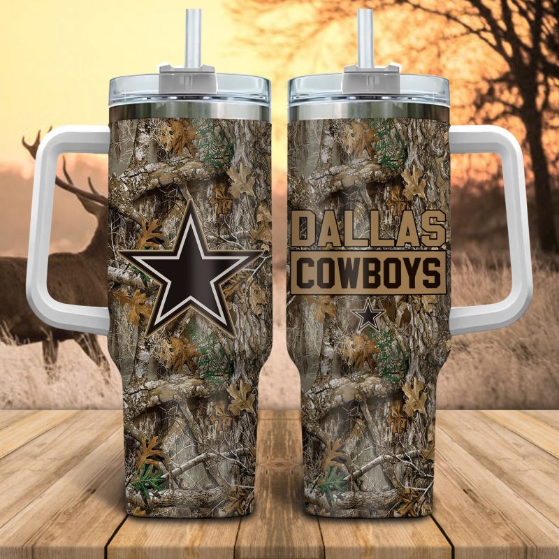 Dallas Cowboys NFL Hunting Realtree Custom Stanley Cup 40 oz 30 oz Tumbler With Handle | StormMerch