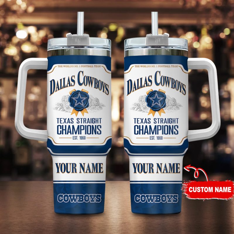 Dallas Cowboys NFL Jim Beam Custom Stanley Cup 40 oz 30 oz Tumbler With Handle | StormMerch