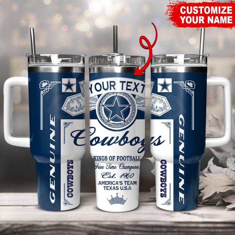 Dallas Cowboys NFL Kings Of Football Custom Stanley Cup 40 oz 30 oz Tumbler With Handle | StormMerch