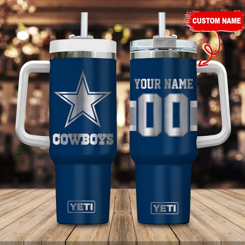 Dallas Cowboys NFL Laser Engraved Effect Custom Stanley Cup 40 oz 30 oz Tumbler With Handle | StormMerch