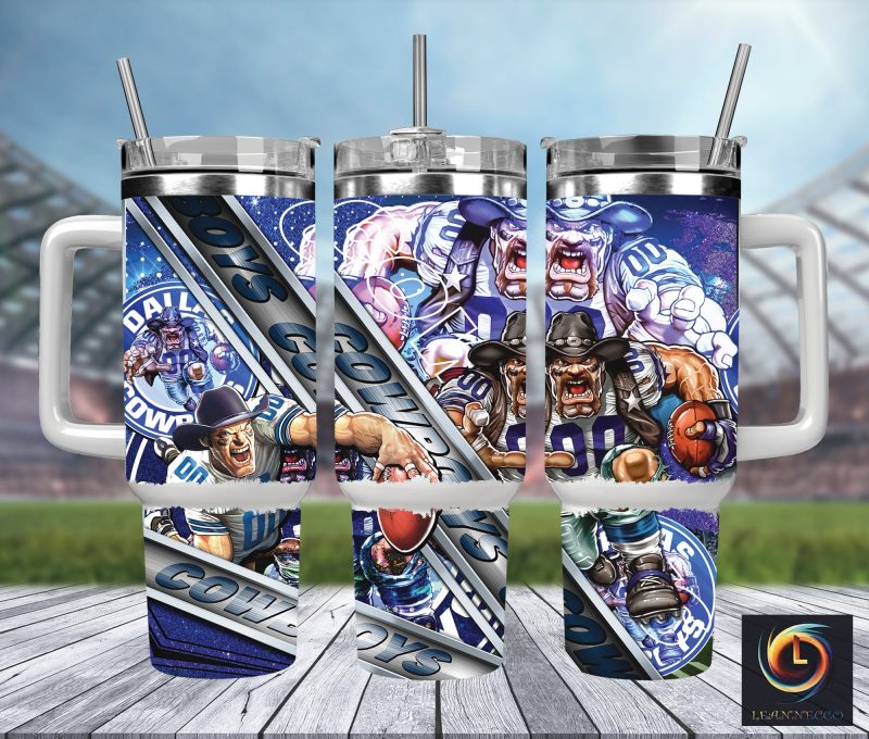 Dallas Cowboys NFL Mascot Custom Stanley Cup 40 oz 30 oz Tumbler With Handle | StormMerch