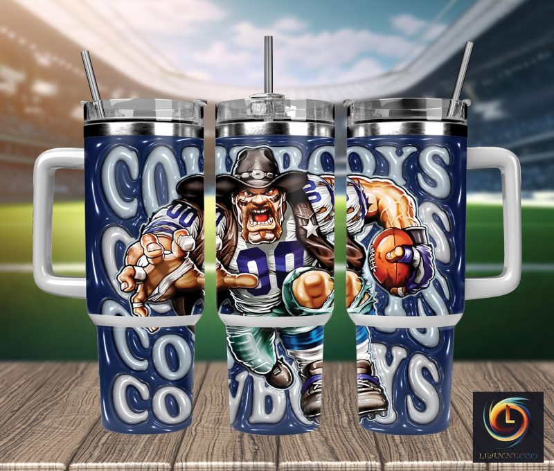 Dallas Cowboys NFL Mascot Custom Stanley Cup 40 oz 30 oz Tumbler With Handle | StormMerch