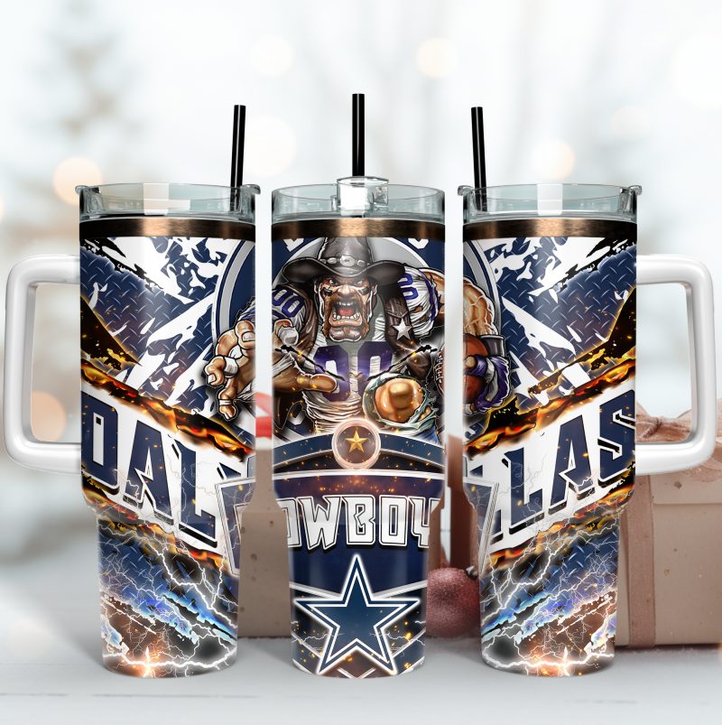 Dallas Cowboys NFL Mascot Custom Stanley Cup 40 oz 30 oz Tumbler With Handle | StormMerch