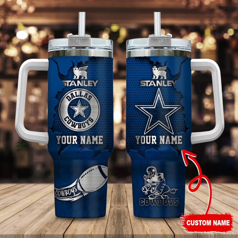 Dallas Cowboys NFL Metal Style Custom Stanley Cup 40 oz 30 oz Tumbler With Handle | StormMerch