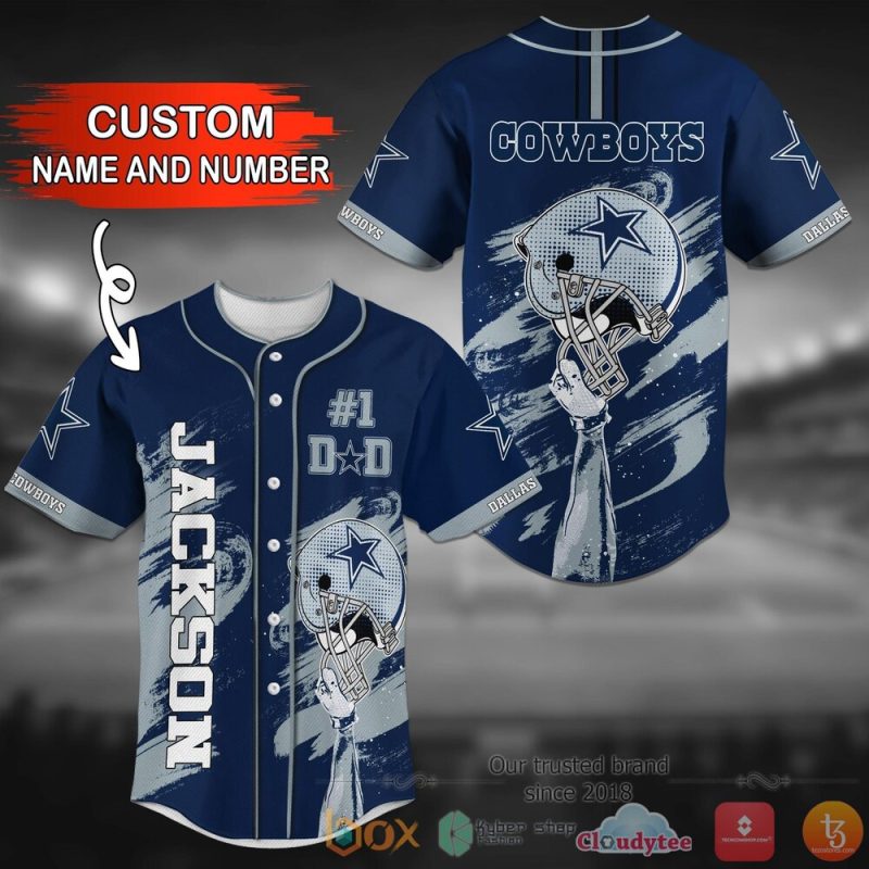 Dallas Cowboys Nfl Personalized Dark Blue White Baseball Jersey Shirt - Hot Sale 2025