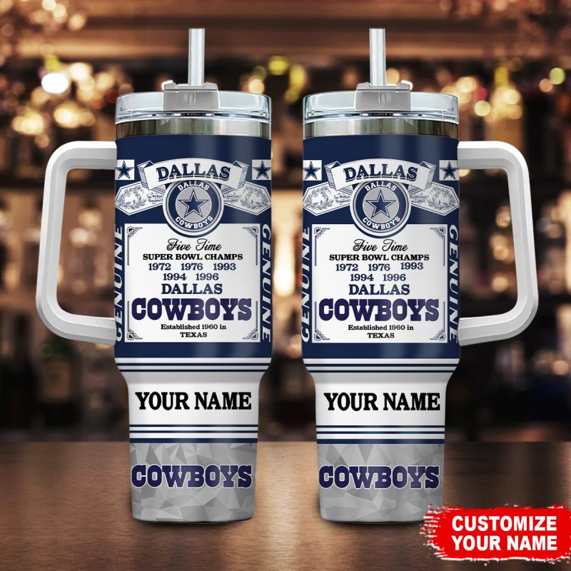 Dallas Cowboys NFL Super Bowl Champs Pride Custom Stanley Cup 40 oz 30 oz Tumbler With Handle | StormMerch