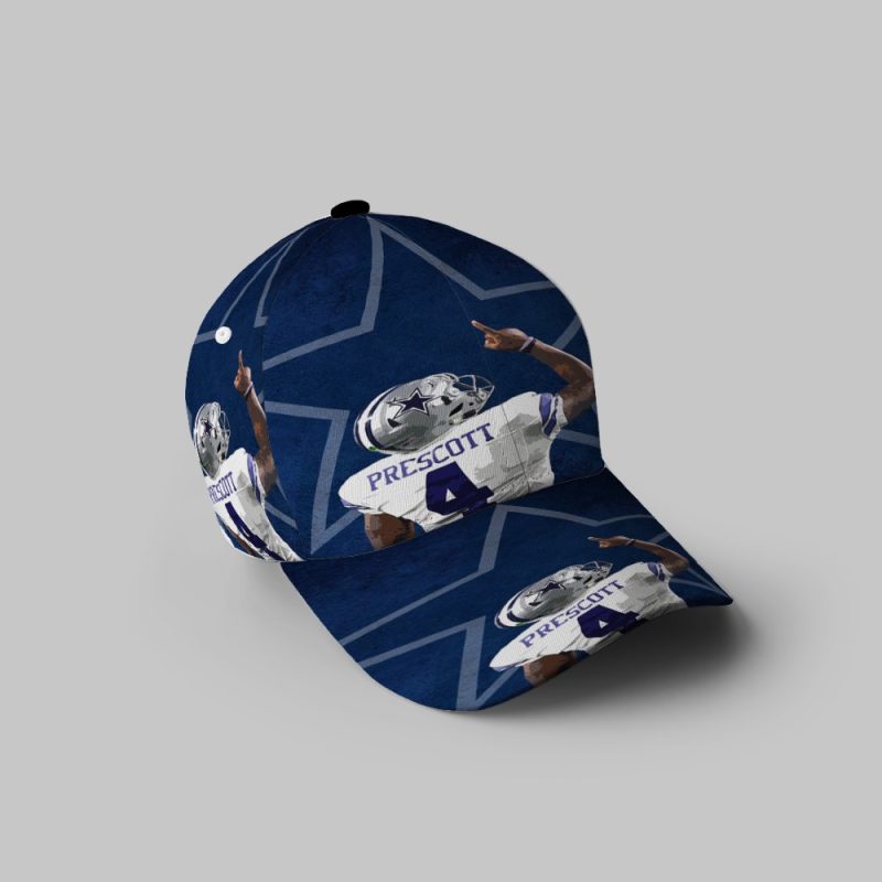 Dallas Cowboys Prescott Back 3D Printing Baseball Cap Classic Hat - Potatoke