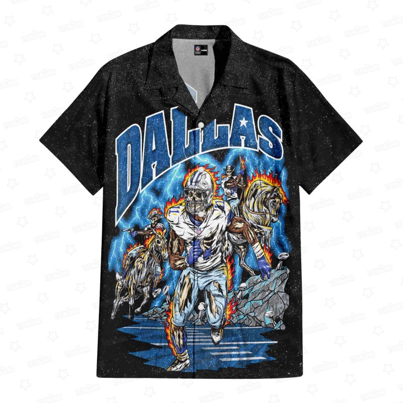 Dallas Cowboys Skeleton Hawaiian Shirt - TeeAloha