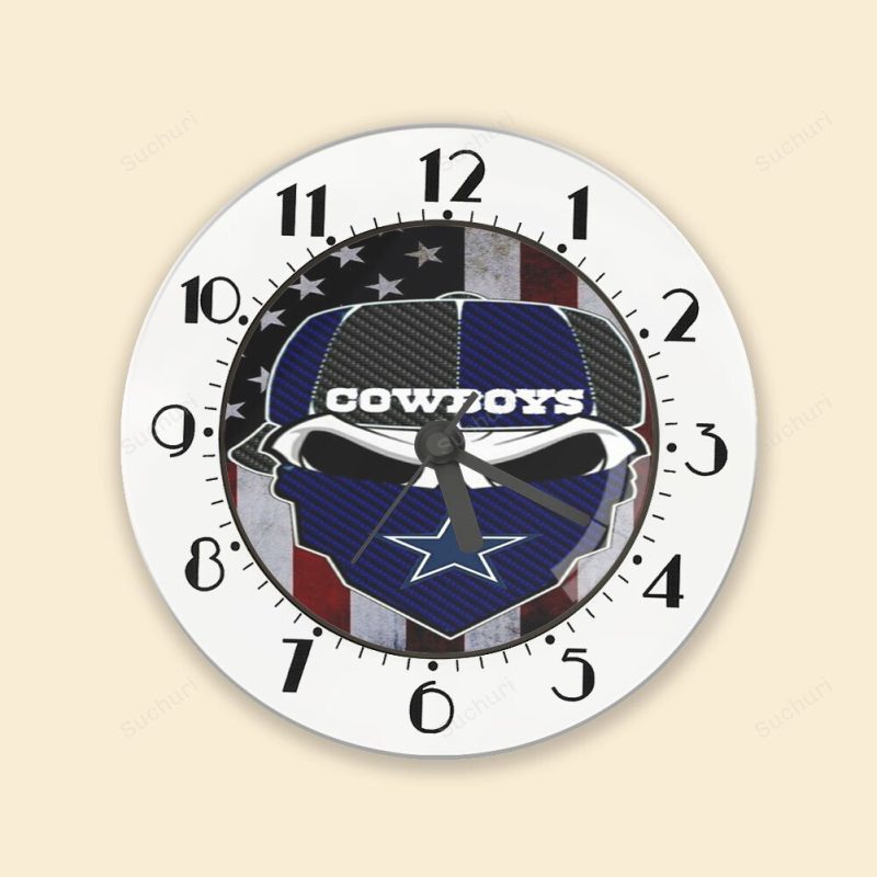 Dallas Cowboys Skull Wearing Mask Flag Alarm Clock Alarm Clock