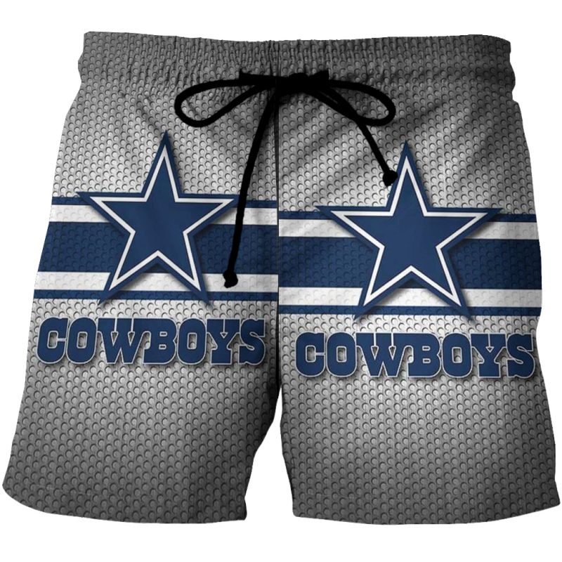 Dallas Cowboys Star Gray 3D All Over Print Summer Beach Hawaiian Short