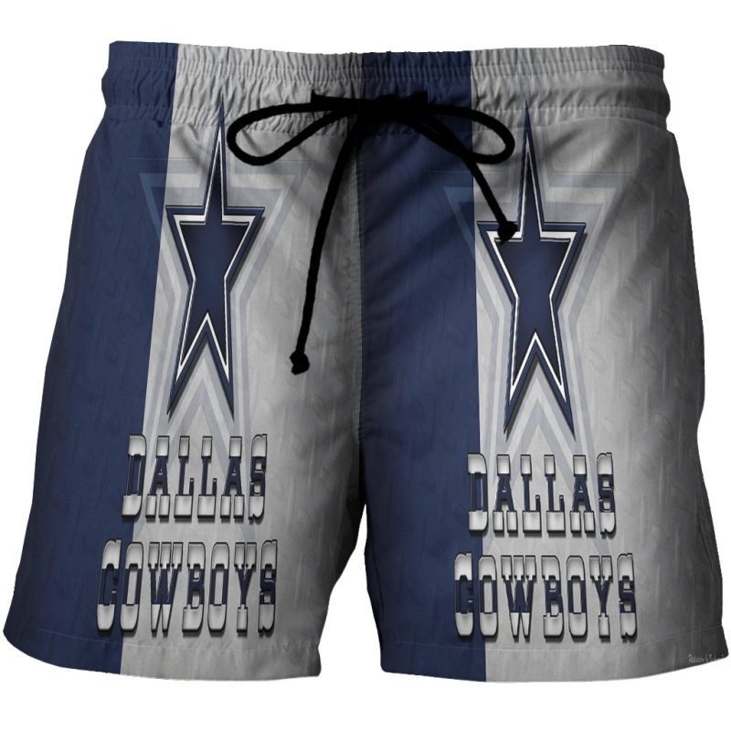 Dallas Cowboys Star Metal 3D All Over Print Summer Beach Hawaiian Short