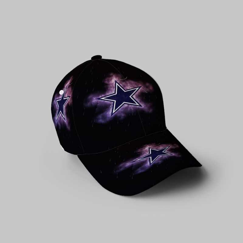 Dallas Cowboys Star Rain Thunder 3D Printing Baseball Cap Classic Hat - Potatoke