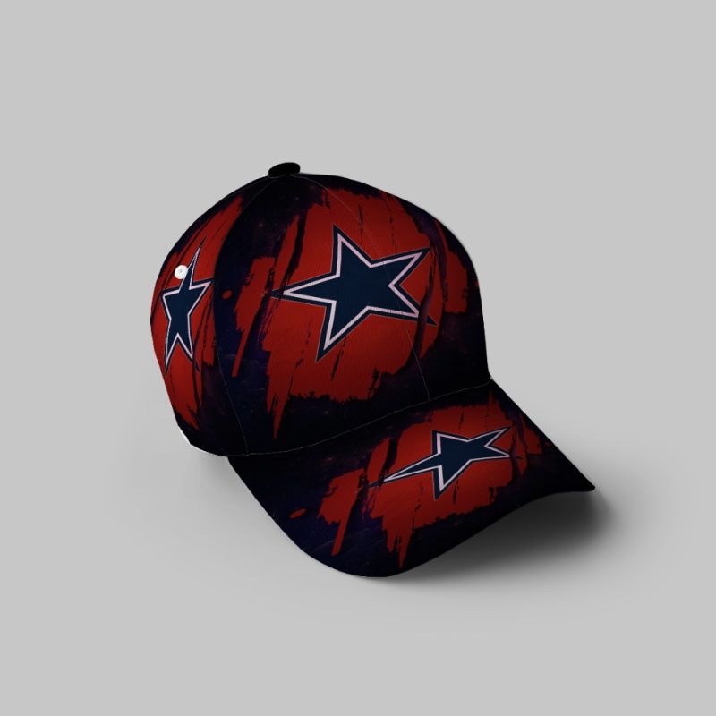 Dallas Cowboys Star Red Wood 3D Printing Baseball Cap Classic Hat - Potatoke