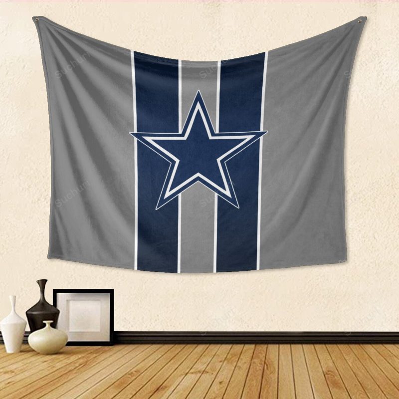 Dallas Cowboys Star Striped Gray Gift For Fan 3D Full Printing Tapestr