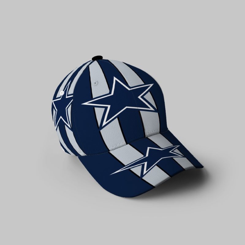 Dallas Cowboys Star Striped Navy 3D Printing Baseball Cap Classic Hat - Potatoke