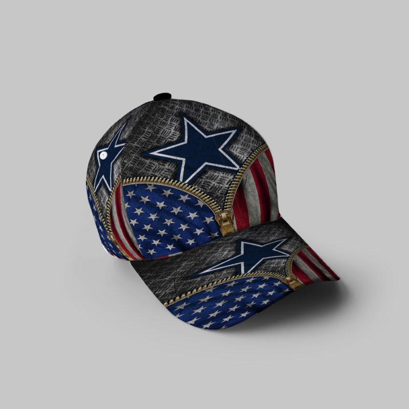 Dallas Cowboys Star Zipper Flag 3D Printing Baseball Cap Classic Hat - Potatoke