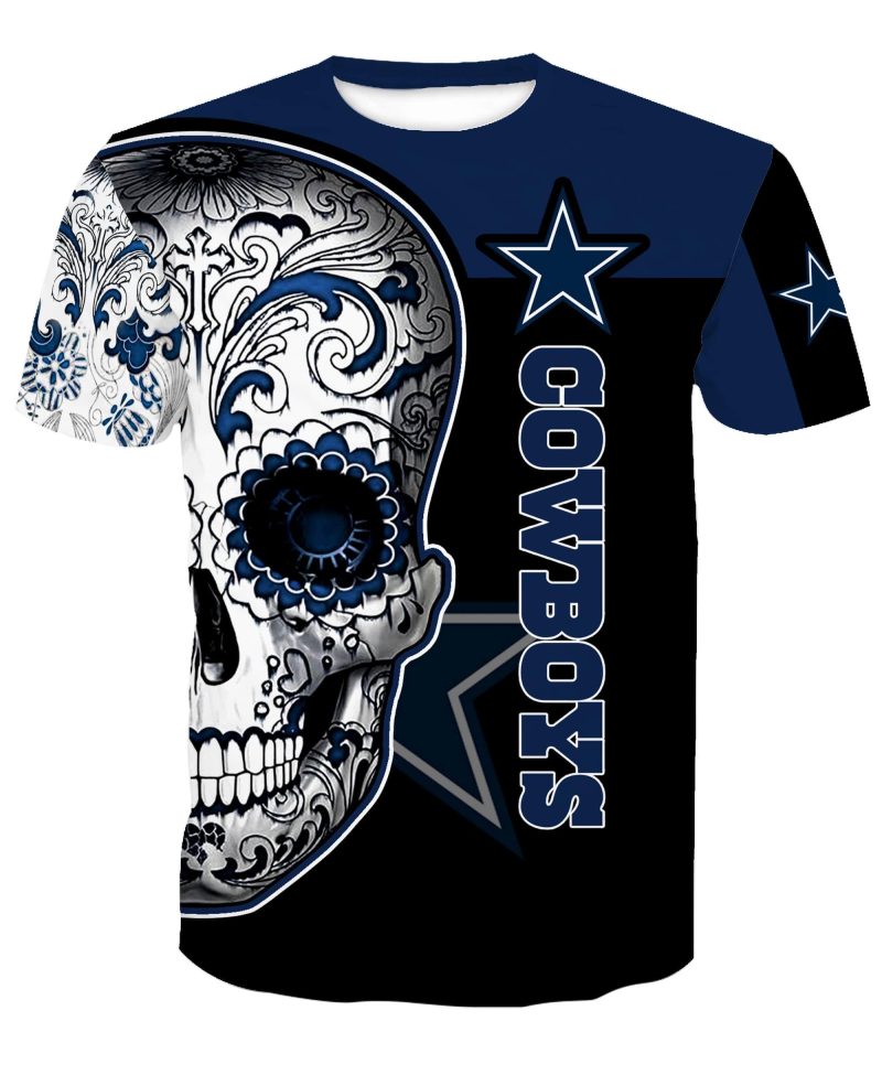 Dallas Cowboys Sugar Skull All Over Print T-Shirt V46