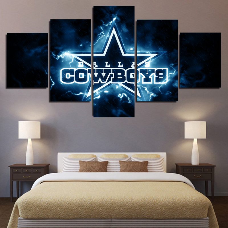 dallas cowboys Thunder 5 Piece Canvas Art Wall Decor - Canvas Prints Artwork