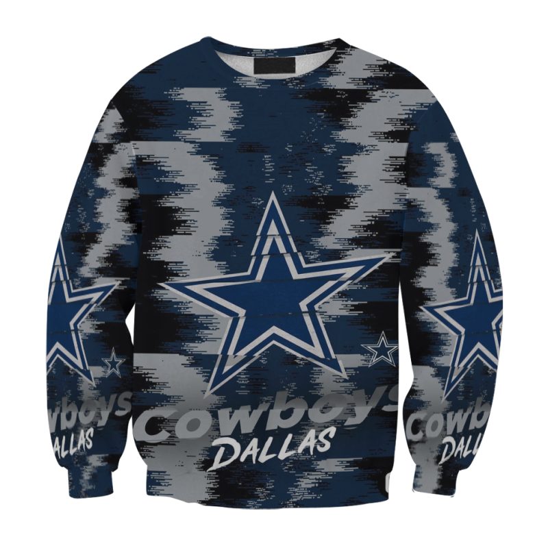 Dallas Cowboys Zigzag Star Gift For Fan 3D Full Printing Sweatshirt