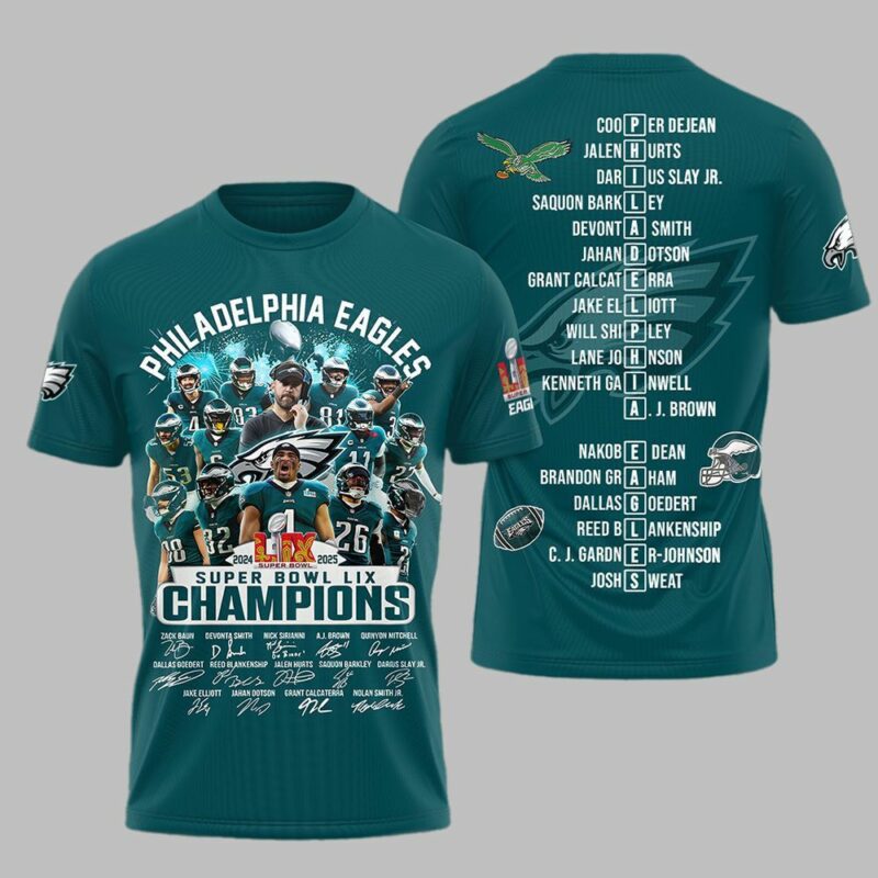 Eagles 2024 2025 Super Bowl LIX Champions Shirt