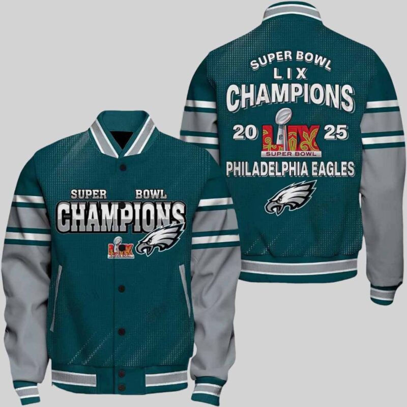 Eagles Super Bowl LIX 2025 Champions Varsity Jacket - Mofeetee