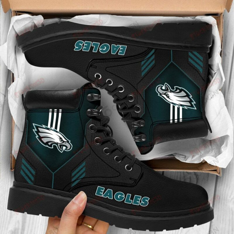 Philadelphia Eagles Boots - Premium Shoes/ Premium Leather Boots - Gift For Sports Lovers 159