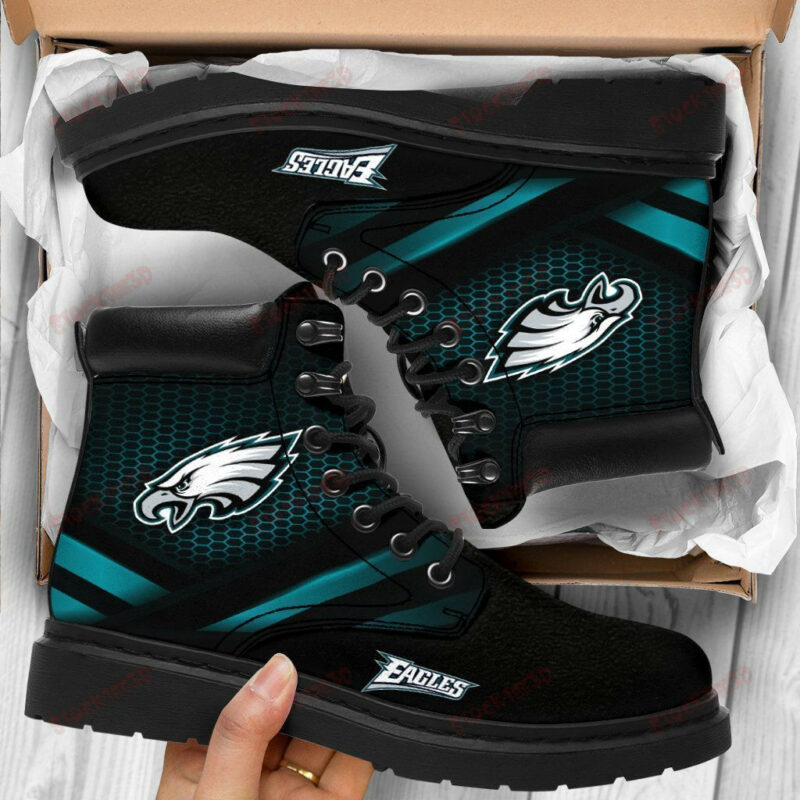 Philadelphia Eagles Boots - Premium Shoes/ Premium Leather Boots - Gift For Sports Lovers 331