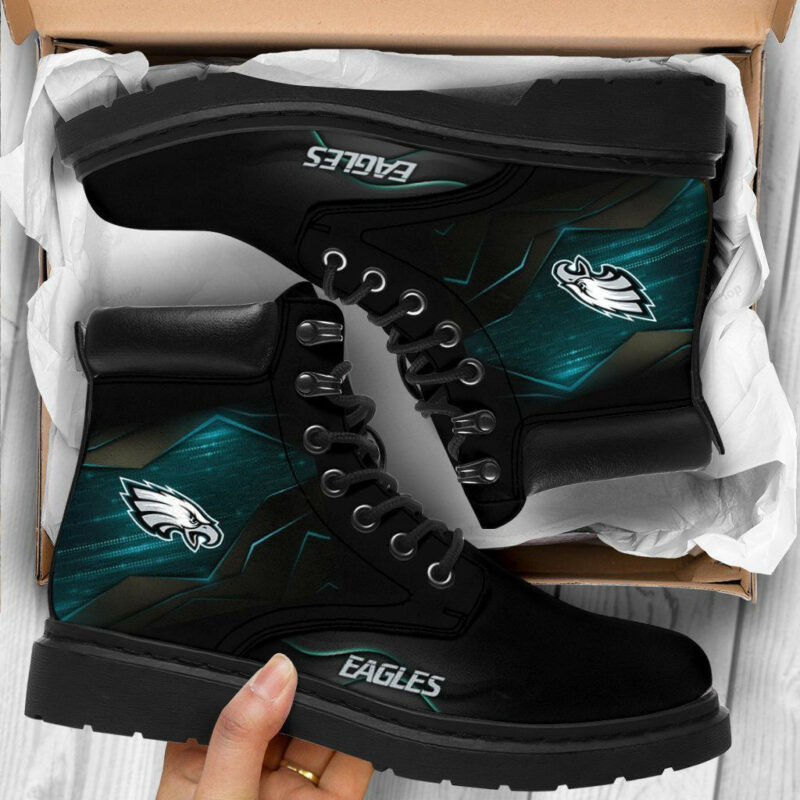 Philadelphia Eagles Boots - Premium Shoes/ Premium Leather Boots - Gift For Sports Lovers 216