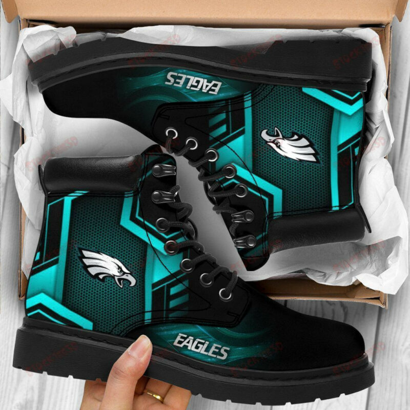 Philadelphia Eagles Boots - Premium Shoes/ Premium Leather Boots - Gift For Sports Lovers 327