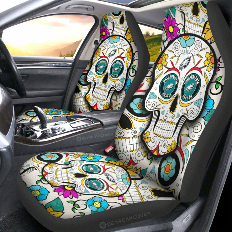 Philadelphia Eagles Car Seat Covers Custom Sugar Skull Car Accessories