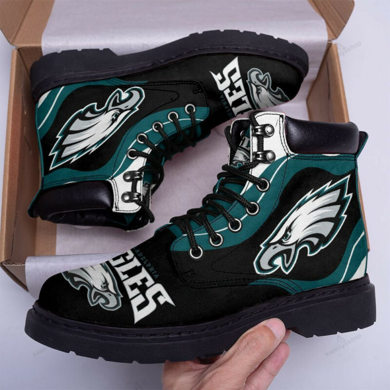 Philadelphia Eagles Classic Boots - Premium Shoes/ Premium Leather Boots - Gift For Sports Lovers 05