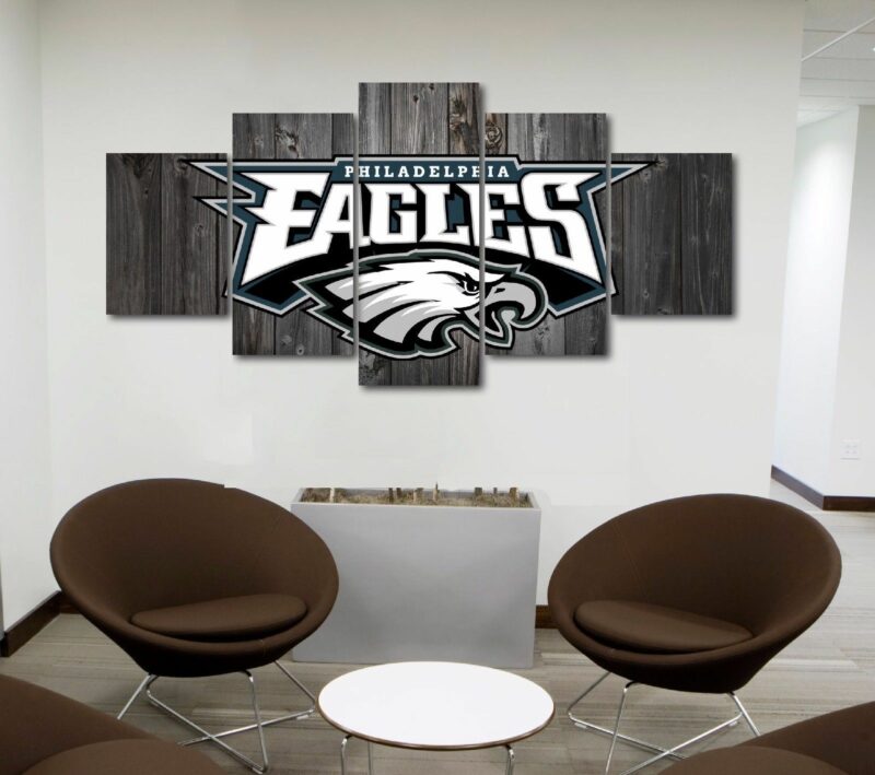 Philadelphia Eagles Football Barn Wood – Sport 5 Panel Canvas Art Wall Decor-CV