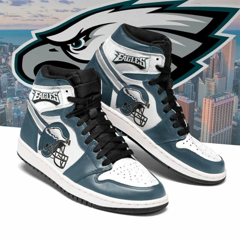 Philadelphia Eagles Green White Helmet Jd1 High Sneakers - Xtrendingprint