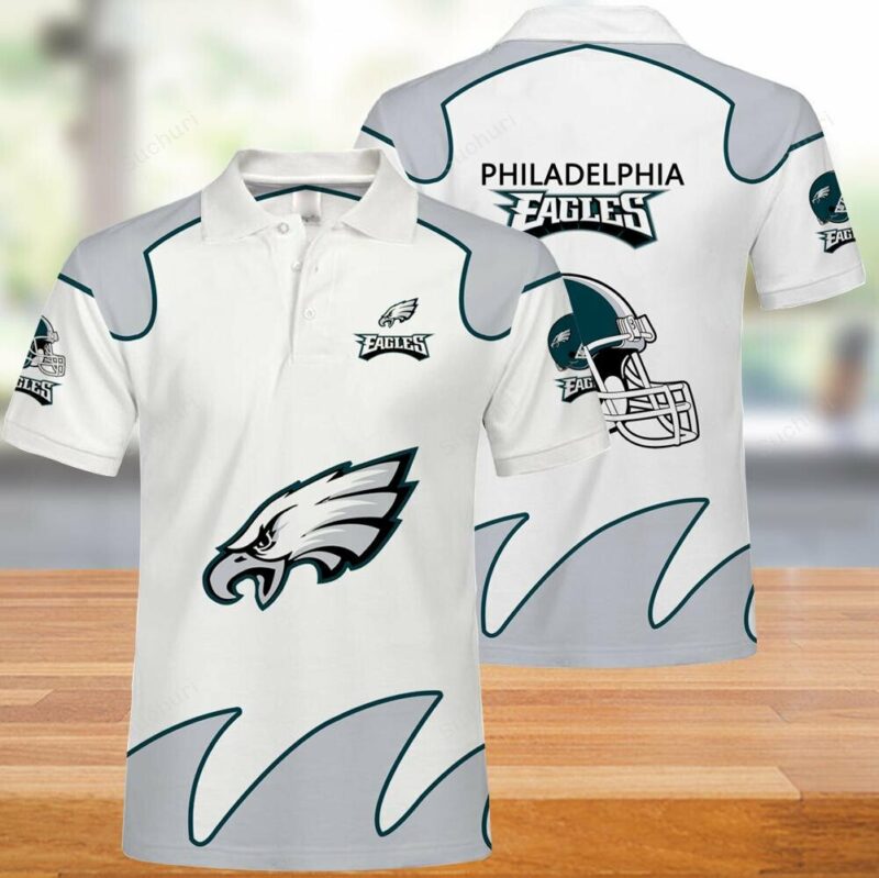 Philadelphia Eagles Mens Polo Shirts White 4058