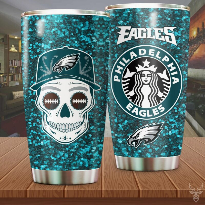 Philadelphia Eagles NFL Skull Tumbler Philadelphia