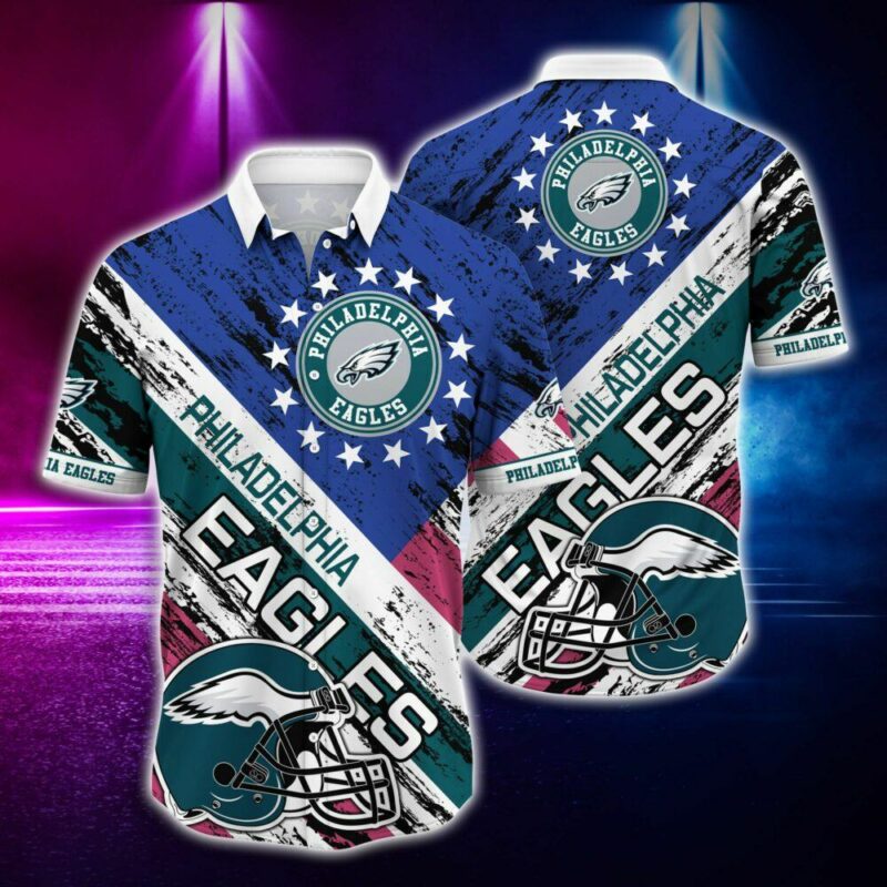 Philadelphia Eagles Rugby Helmet Hawaiian Shirt - TeeAloha