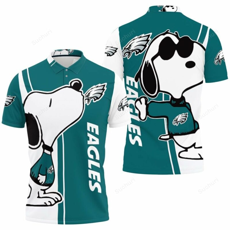 Philadelphia Eagles Snoopy Lover 3D All Over Print Polo Shirt