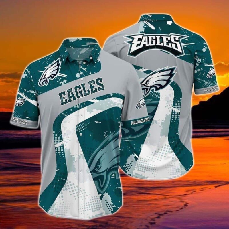 Philadelphia Eagles Splatter Wave Hawaiian Shirt - TeeAloha