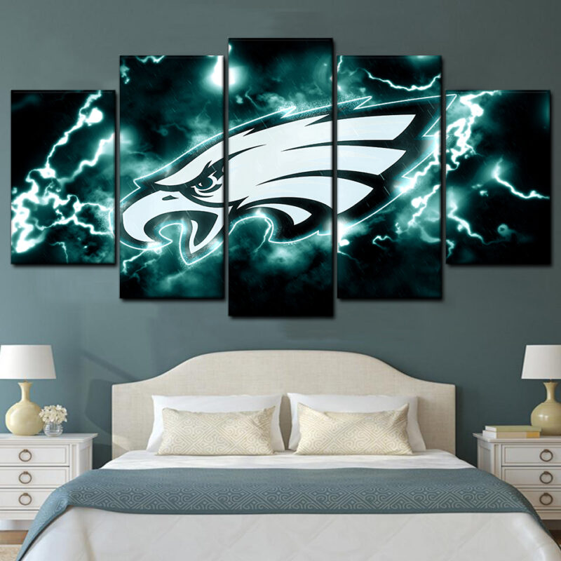 Philadelphia Eagles Sports 5 Piece Canvas Art Wall Decor - Canvas Prints Artwork