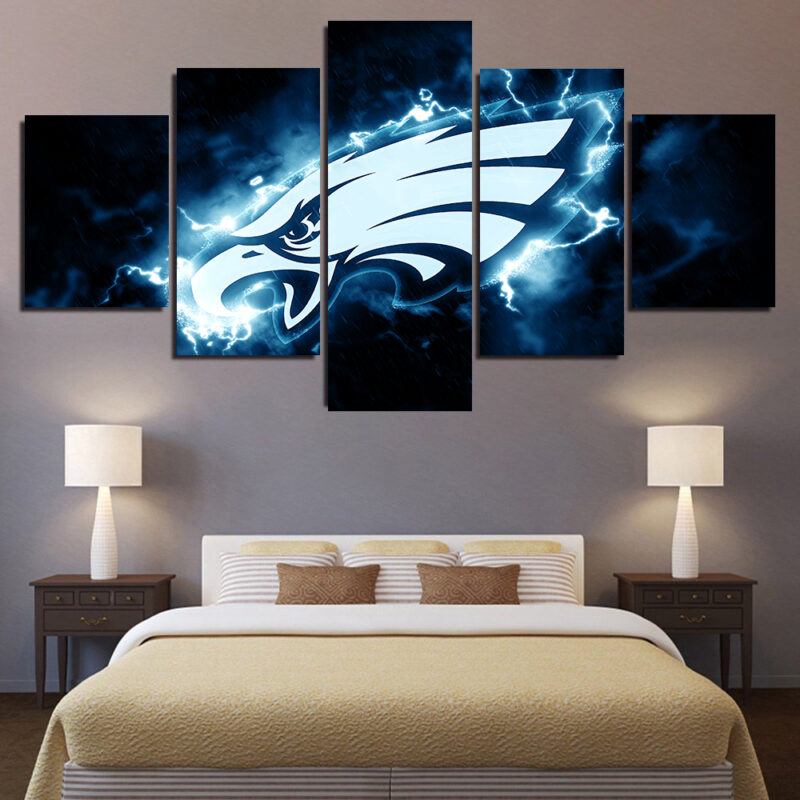 Philadelphia Eagles Thunder 5 Piece Canvas Art Wall Decor - Canvas Prints Artwork