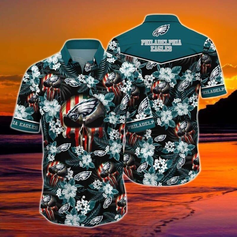 Philadelphia Eagles Tropical Blooms Hawaiian Shirt - TeeAloha